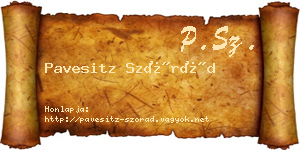 Pavesitz Szórád névjegykártya